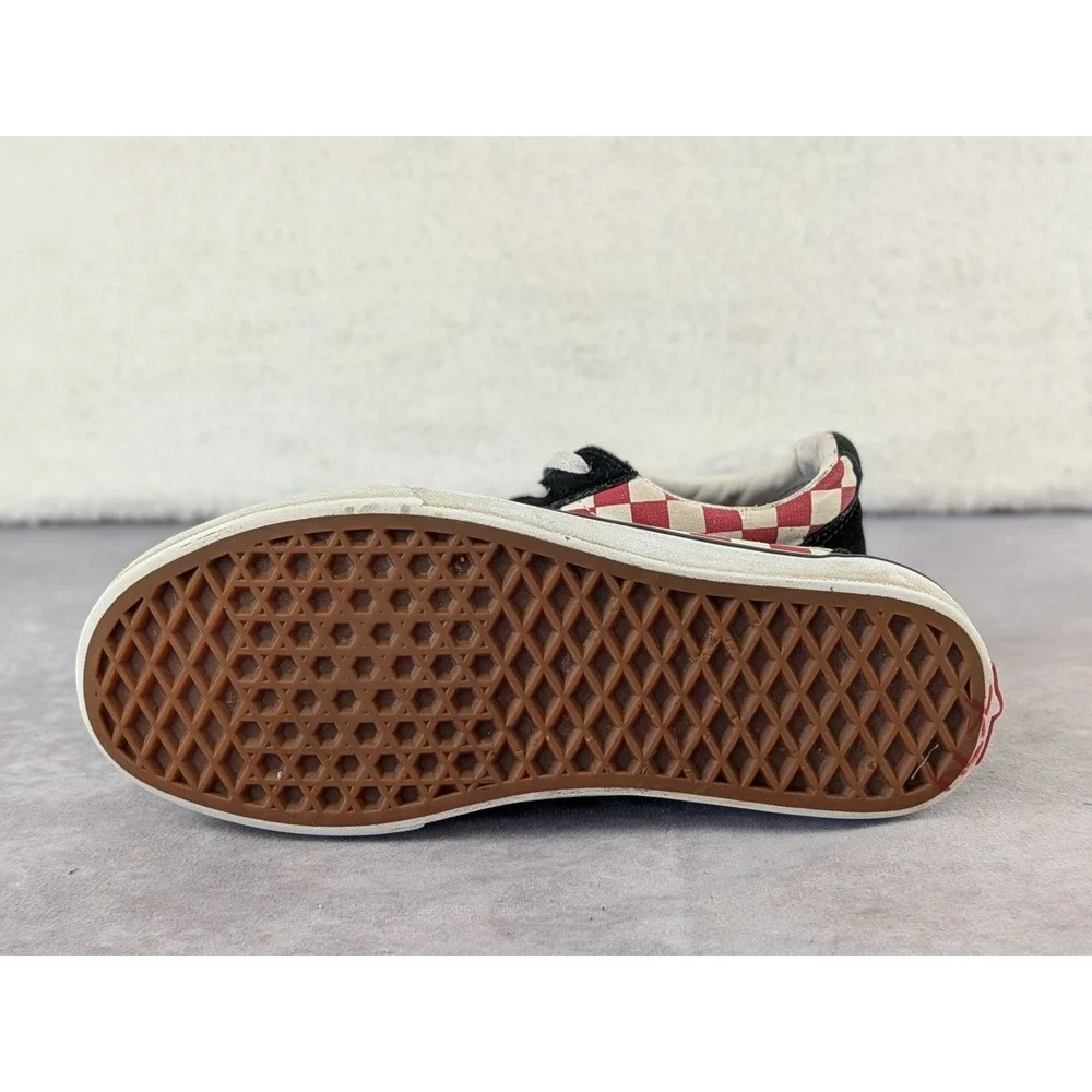 Vans Ward Low Top Checkerboard Sneakers Red Black White Women 7.5 500714